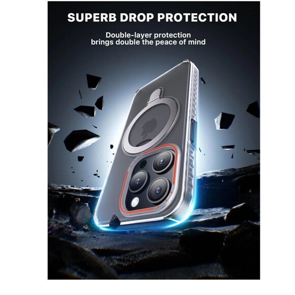 QTlier for iPhone 15 Pro Case, Double-Layer Case with Ring Stand [Military-Grade - Picture 6 of 7